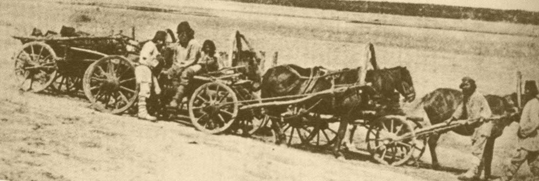 Обоз переселенцев. Фото предоставлено Духиным Я.К.